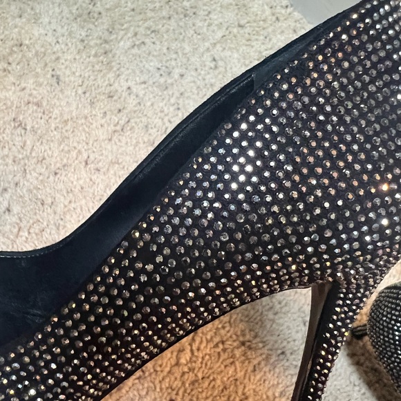 ALDO Nirema Rhinestone Stiletto Pump Pewter Silver and Black Size 6 - Picture 3 of 11